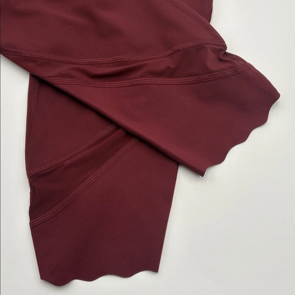 Lululemon Wunder Under Scallop Leggings Red Merlot Size 16 23